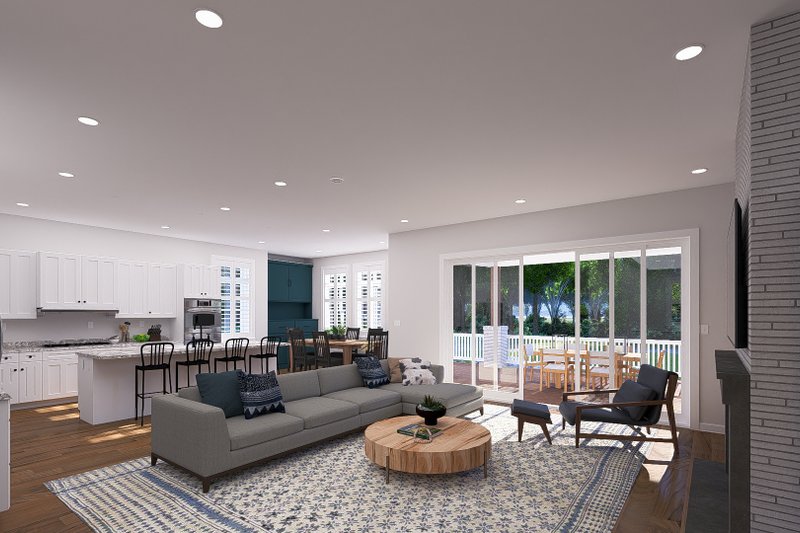 Architectural House Design - Interior - Family Room 1 for Craftsman House Plan #1060-354 - 2 bed, 2 bath