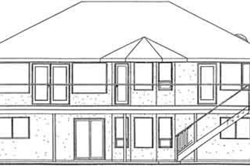 Home Plan - Exterior - Rear Elevation for Mediterranean House Plan #126-125 - 3 bed, 2 bath