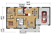 Country Style House Plan - 3 Beds 1 Baths 992 Sq/Ft Plan #25-4461 