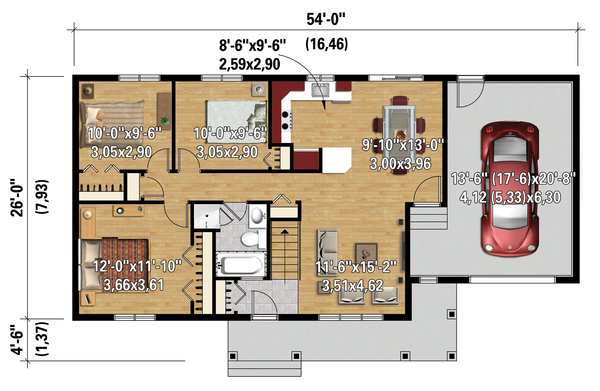 House Blueprint - Country Floor Plan - Main Floor Plan #25-4461
