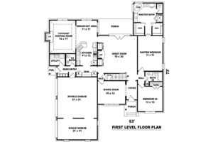 Floor Plan - Main Floor for European House Plan #81-1208 - 4 bed, 3.5 bath