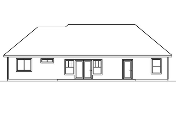 Exterior - Rear Elevation for Traditional House Plan #124-378 - 4 bed, 2.5 bath