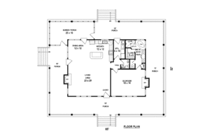 Floor Plan - Main Floor for Country House Plan #81-13876 - 1 bed, 1.5 bath