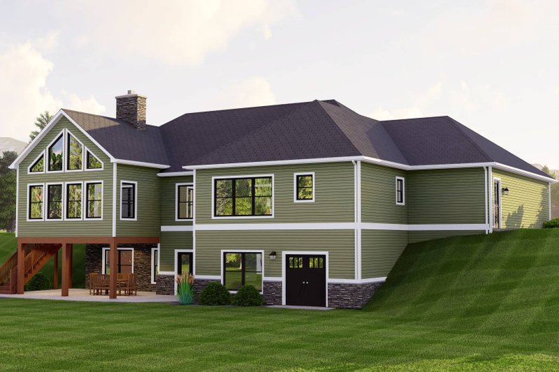 Architectural House Design - Exterior - Rear Elevation for Ranch House Plan #1064-251 - 2 bed, 2.5 bath