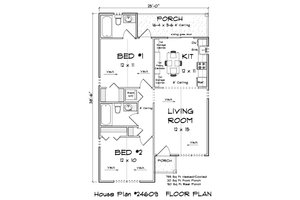 Floor Plan - Main Floor for Cottage House Plan #513-2402 - 2 bed, 2 bath