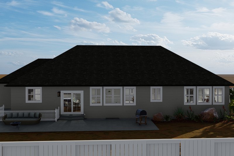 House Design - Exterior - Rear Elevation for Traditional House Plan #1060-67 - 3 bed, 2 bath
