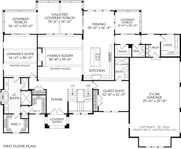 Traditional Floor Plan - Main Floor Plan #927-1051