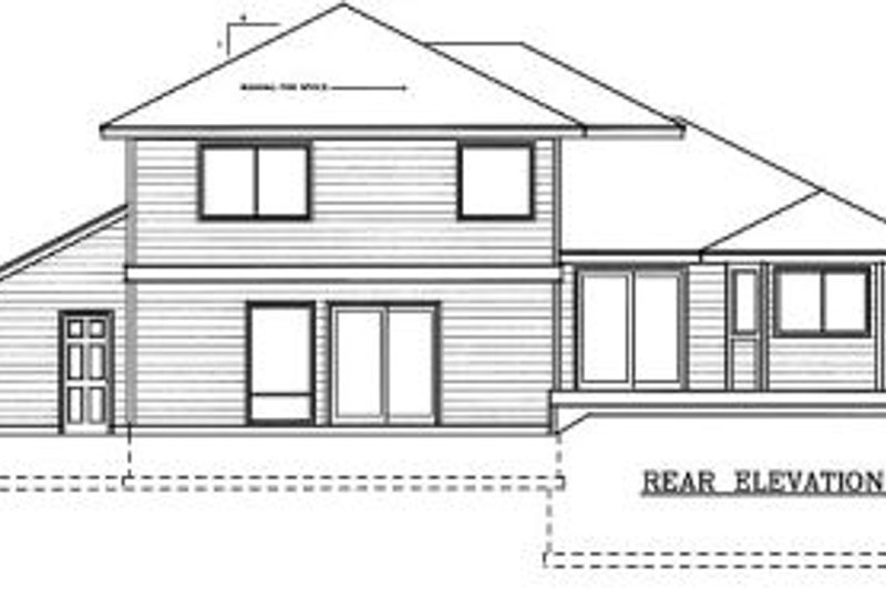 Home Plan - Exterior - Rear Elevation for Traditional House Plan #100-201 - 3 bed, 3 bath