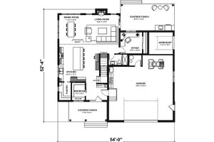 Floor Plan - Main Floor for Farmhouse House Plan #23-2752 - 4 bed, 3 bath
