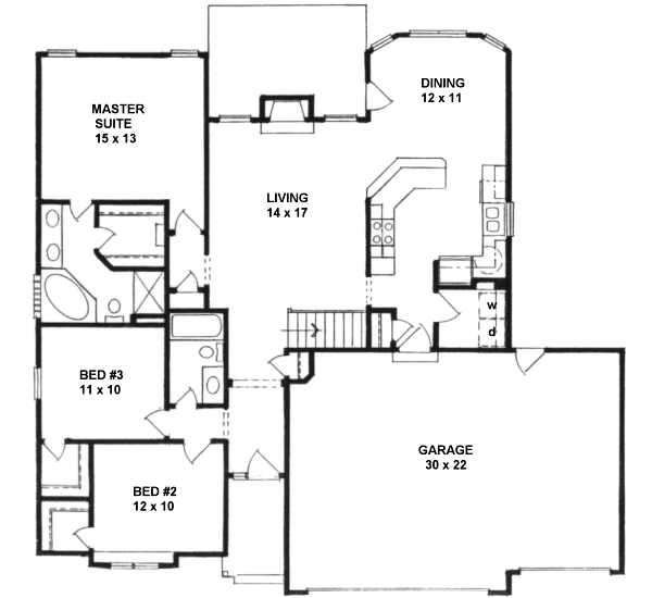 Architectural House Design - Traditional Floor Plan - Main Floor Plan #58-177