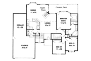 Ranch Style House Plan - 3 Beds 2 Baths 1504 Sq/Ft Plan #58-190 