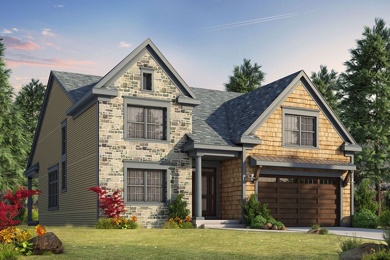 Dream House Plan - Craftsman Exterior - Front Elevation Plan #20-2280