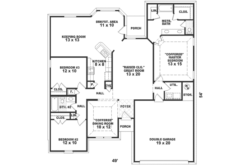 Traditional Style House Plan - 3 Beds 2 Baths 1785 Sq/Ft Plan #81-279 ...