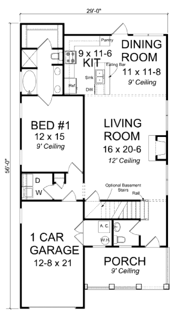 Architectural House Design - Craftsman Floor Plan - Main Floor Plan #513-12