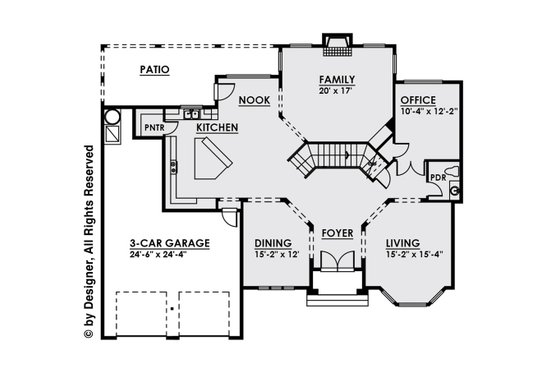 Floor Plan - Main Floor for Contemporary House Plan #1066-16 - 4 bed, 4.5 bath