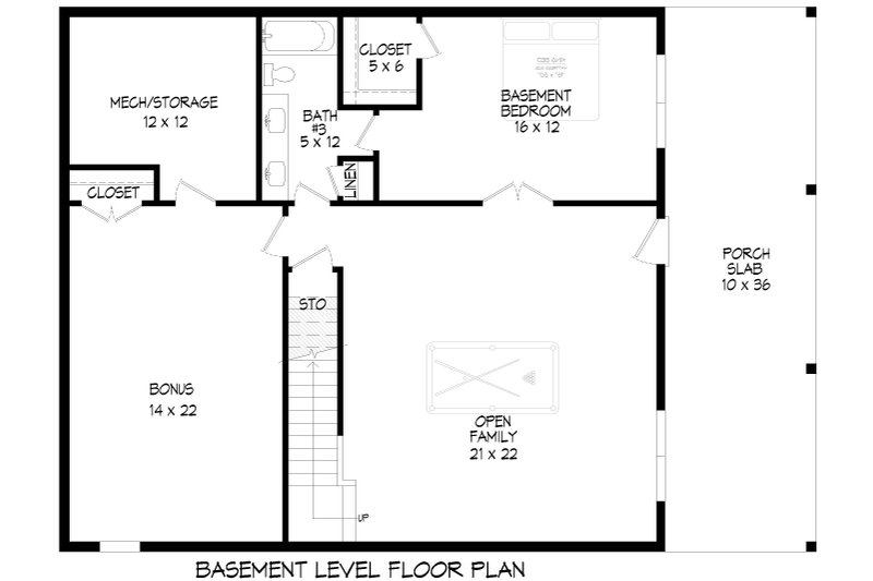 Dream House Plan - Floor Plan - Lower Floor for Country House Plan #932-983 - 3 bed, 2.5 bath