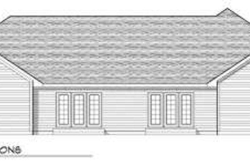 Home Plan - Exterior - Rear Elevation for Traditional House Plan #70-744 - 3 bed, 2 bath