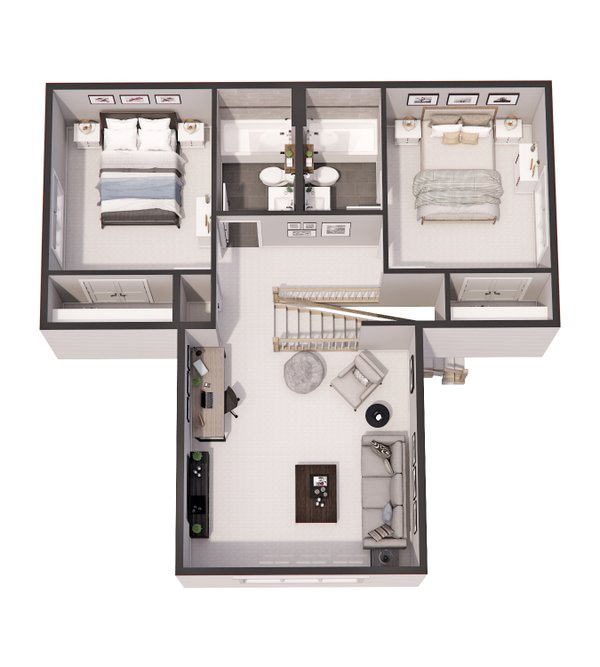 Craftsman Floor Plan - Upper Floor Plan #51-1288