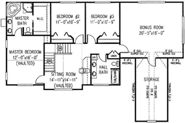 Farmhouse Floor Plan - Upper Floor Plan #11-214