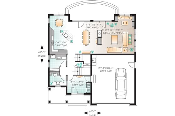 Main Floor Plan - 2600 square foot European home