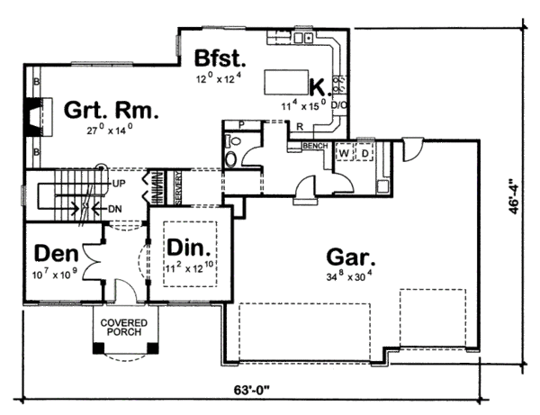 Dream House Plan - Traditional Floor Plan - Main Floor Plan #455-175