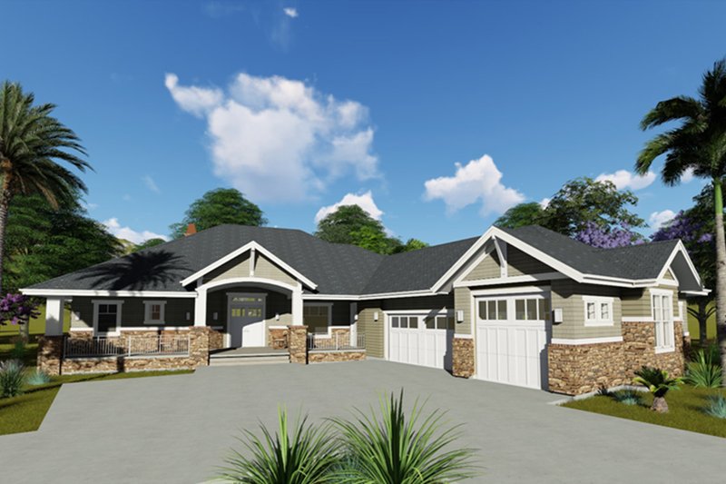 Dream House Plan - Craftsman Exterior - Front Elevation Plan #1069-1