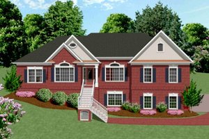 Southern Exterior - Front Elevation Plan #56-169