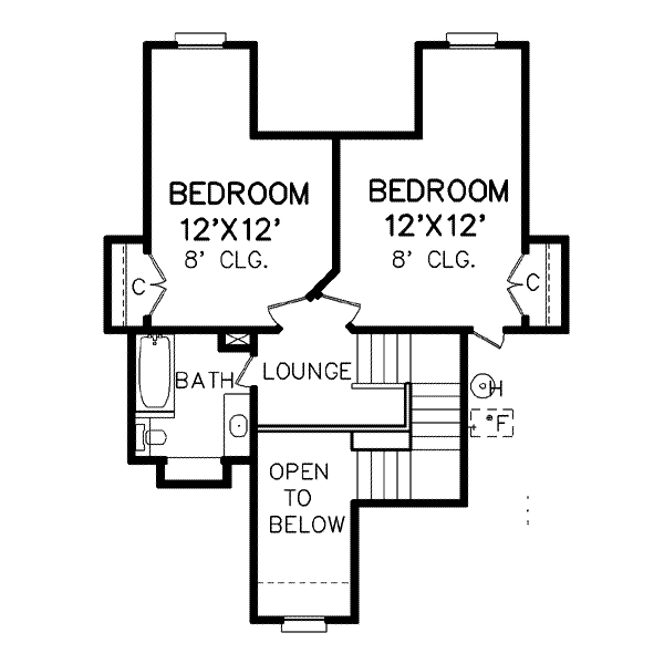European Floor Plan - Upper Floor Plan #65-402