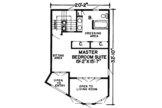 Floor Plan - Upper Floor for Modern House Plan #312-485 - 3 bed, 2 bath