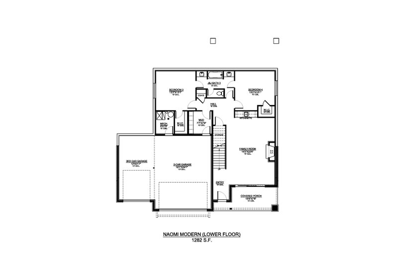 Home Plan - Floor Plan - Lower Floor for Modern House Plan #1073-55 - 4 bed, 3.5 bath