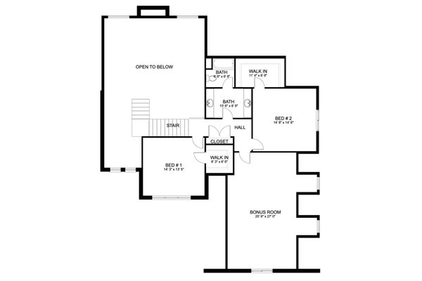 Architectural House Design - Traditional Floor Plan - Upper Floor Plan #1060-269