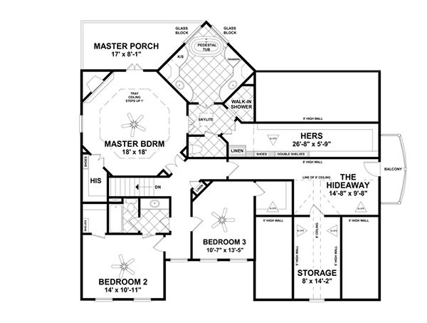 Home Plan - Craftsman Floor Plan - Upper Floor Plan #56-707