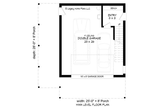 Floor Plan - Main Floor for Modern House Plan #932-689 - 1 bed, 1 bath