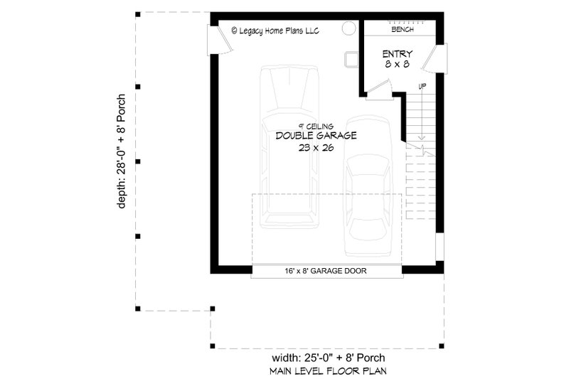 Home Plan - Floor Plan - Main Floor for Modern House Plan #932-689 - 1 bed, 1 bath
