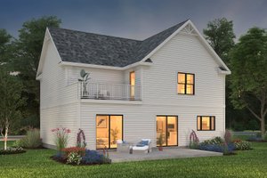Exterior - Rear Elevation for Traditional House Plan #497-4 - 4 bed, 2.5 bath
