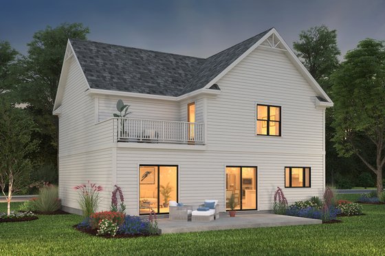 Exterior - Rear Elevation for Traditional House Plan #497-4 - 4 bed, 2.5 bath