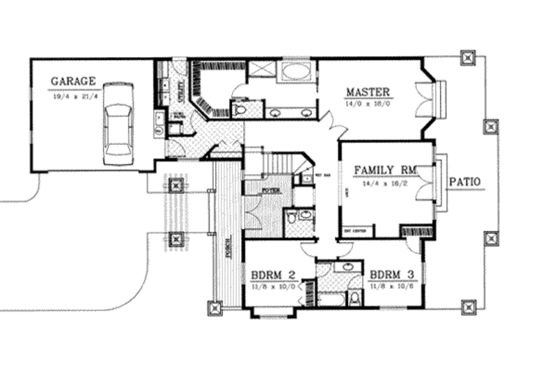 Dream House Plan - Floor Plan - Main Floor for Craftsman House Plan #100-204 - 4 bed, 3.5 bath