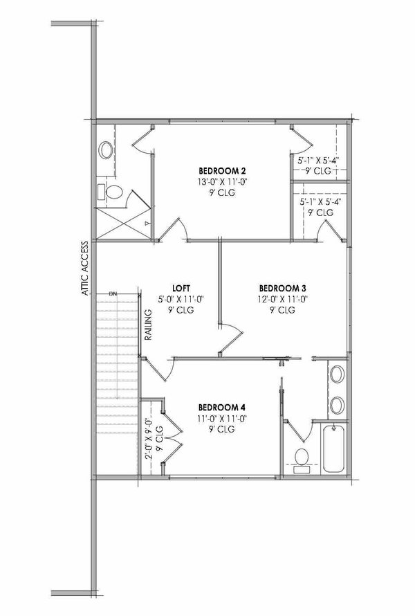 Architectural House Design - Modern Floor Plan - Upper Floor Plan #1096-178