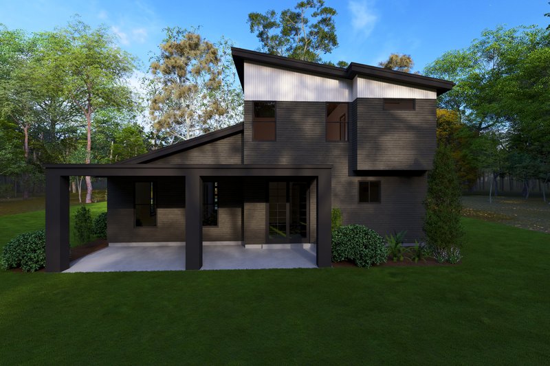 Architectural House Design - Exterior - Rear Elevation for Modern House Plan #1111-41 - 3 bed, 2.5 bath