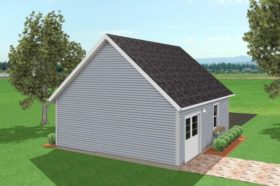 Exterior - Rear Elevation for Traditional House Plan #75-195, 0 bath