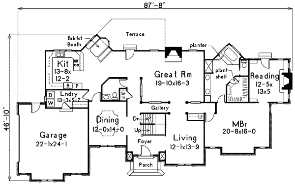 House Plan Design - European Floor Plan - Main Floor Plan #57-110