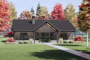 Exterior - Front Elevation 6 for Barndominium House Plan #1096-130 - 3 bed, 2 bath