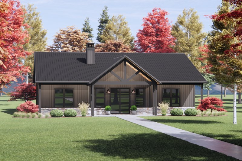 Dream House Plan - Exterior - Front Elevation 6 for Barndominium House Plan #1096-130 - 3 bed, 2 bath