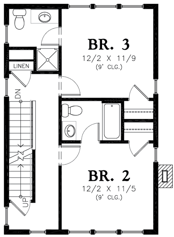 Colonial Floor Plan - Upper Floor Plan #48-1011