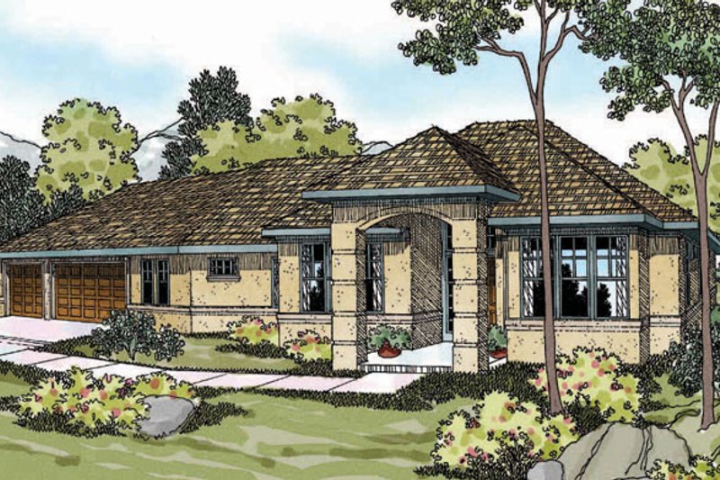 Architectural House Design - Exterior - Front Elevation Plan #124-370