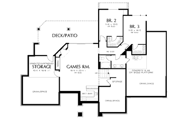Architectural House Design - Floor Plan - Lower Floor Plan #48-480