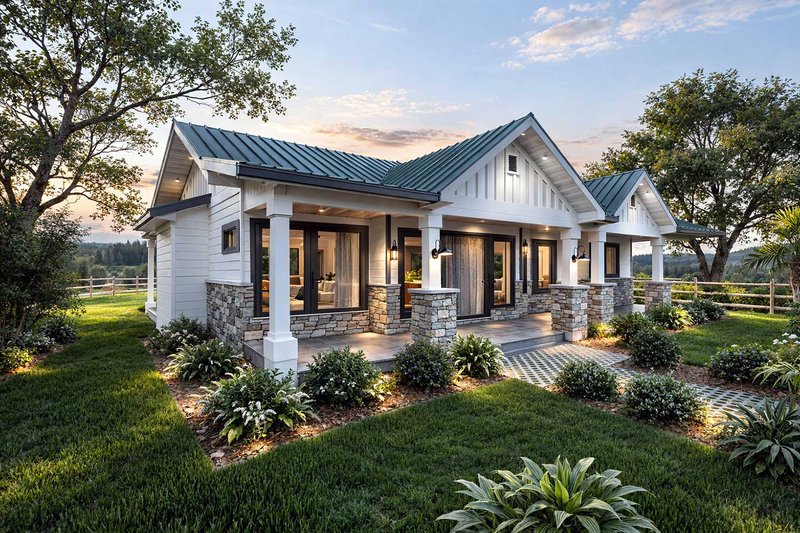 House Blueprint - Exterior - Other Elevation for Bungalow House Plan #1101-61 - 2 bed, 2 bath
