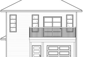 Exterior - Rear Elevation for Modern House Plan #23-2710 - 1 bed, 1.5 bath