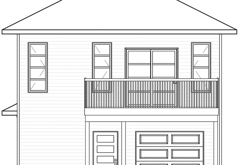 Home Plan - Exterior - Rear Elevation for Modern House Plan #23-2710 - 1 bed, 1.5 bath