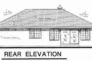 Exterior - Rear Elevation for European House Plan #18-9140 - 2 bed, 2 bath